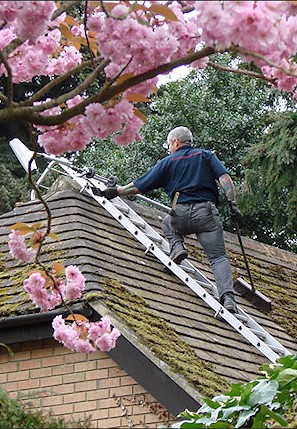 Roof in Brentwood having jet wash cleaning